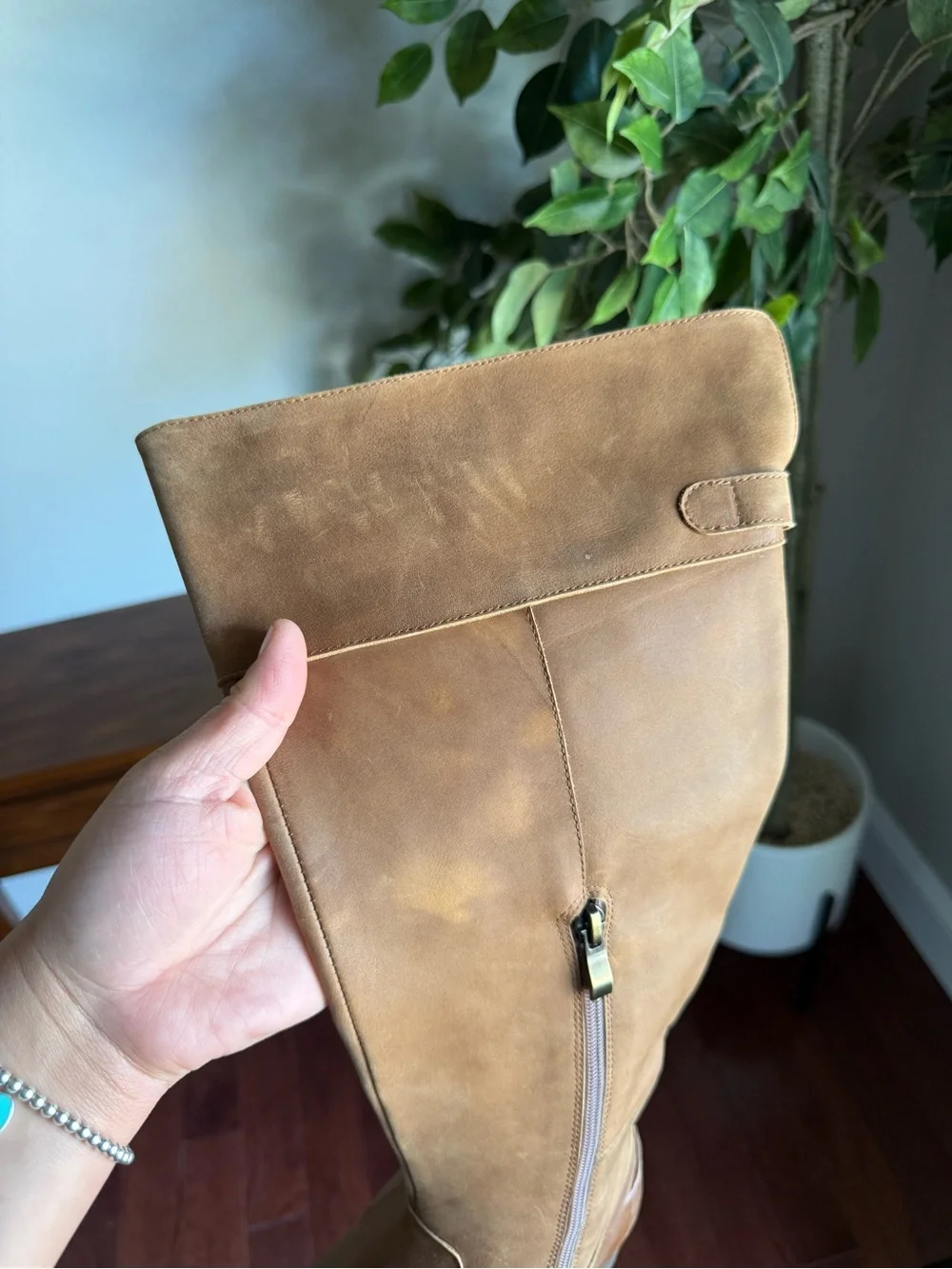 Joyfolie Genuine Leather Tall Hadley Boots in Camel Brown Women’s Size 8
